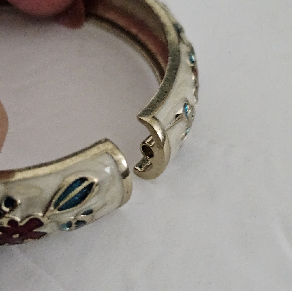 Cloisonne Hinged Bracelet - Picture 3 of 5